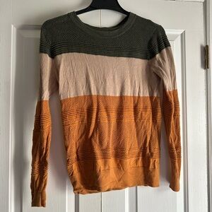 Market & Spruce Olive, Beige, and Orange Sweater